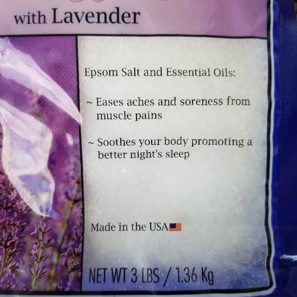 Dr. Teals Epsom Salt Lavender 3LB Bag Purple Bath Soak